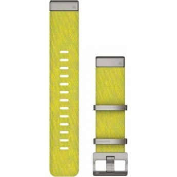 Ремешок сменный для GARMIN MARQ, QUICKFIT 22M, JACQUARD WEAVE NYLON STRAP, YEL/GREEN